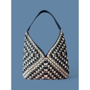 Crochet Denim Granny Square Bag | Handmade Tote